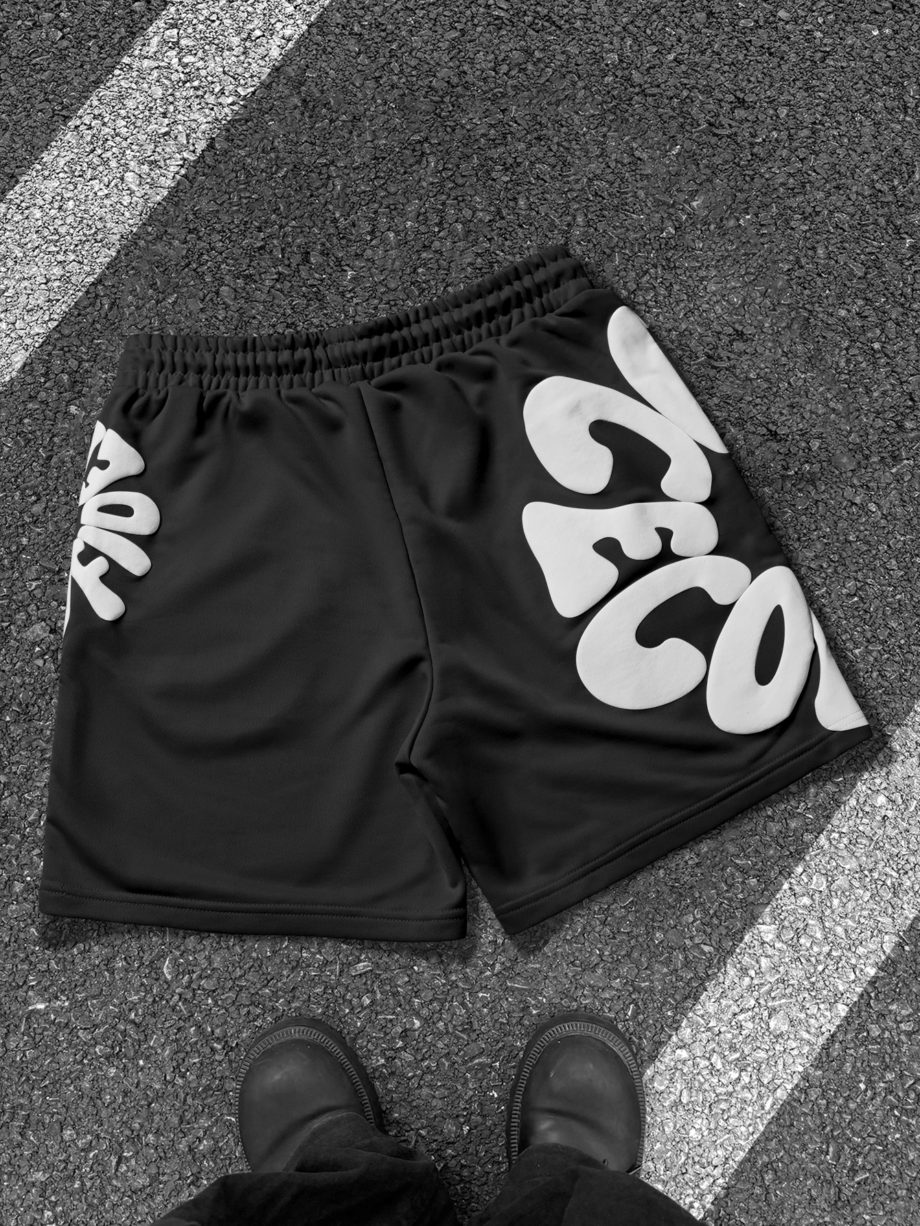 Herren Loose Fit Streetwear Shorts Trendige Marke Y2K Hip Hop Polyester Sportliche Mehrfarbige Schwarz-Weiße S-2XL Vollgrößen Alltagskleidung – Detail 7
