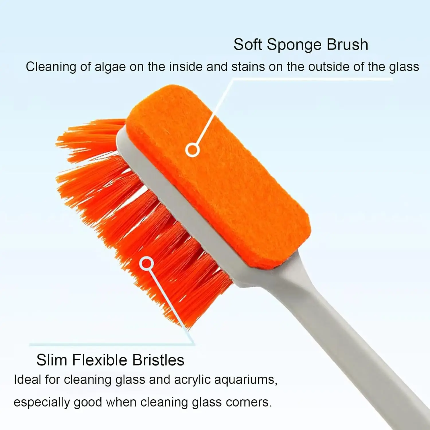 Aquarium Algae Scraper & Brush – Safe for Glass & Acrylic Tanks, Compact Cleaner for Small to Medium Fish Tanks