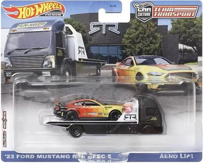 Original Hot Wheels Team Transport Car Culture modello in metallo Fleet Nissan Silvia Sakura Sprinter Kids Boys Toys 1/64 Dodge Mustang