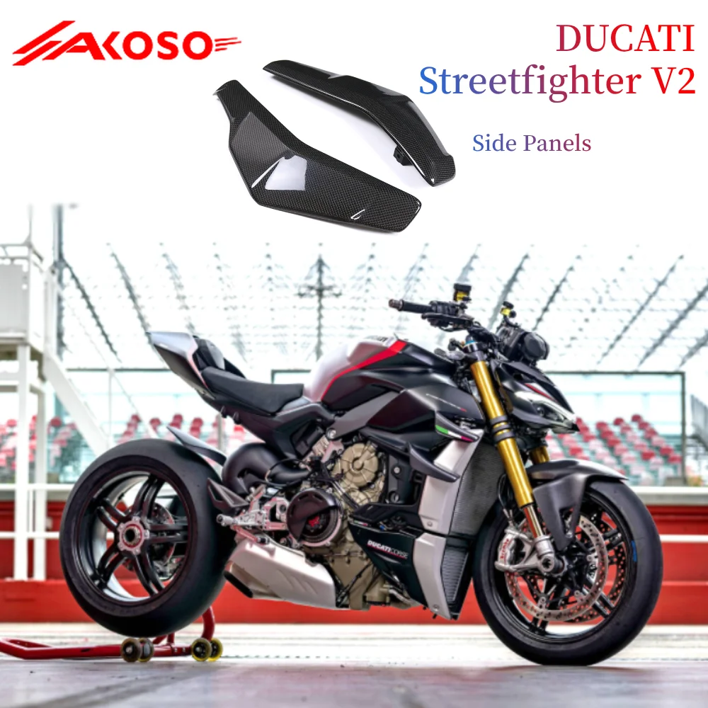 

For Ducati Street Fighter V2 Motorcycle Modification with Carbon Fiber Accessories, Radiator Guard, Side Panel