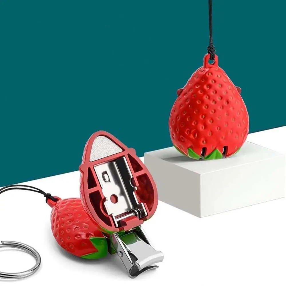 Cartoon Mini Foldable Animal Fruits Nail Clipper Hand Toe Clipper Panda Tiger Strawberry Nail Clipper With Keychain