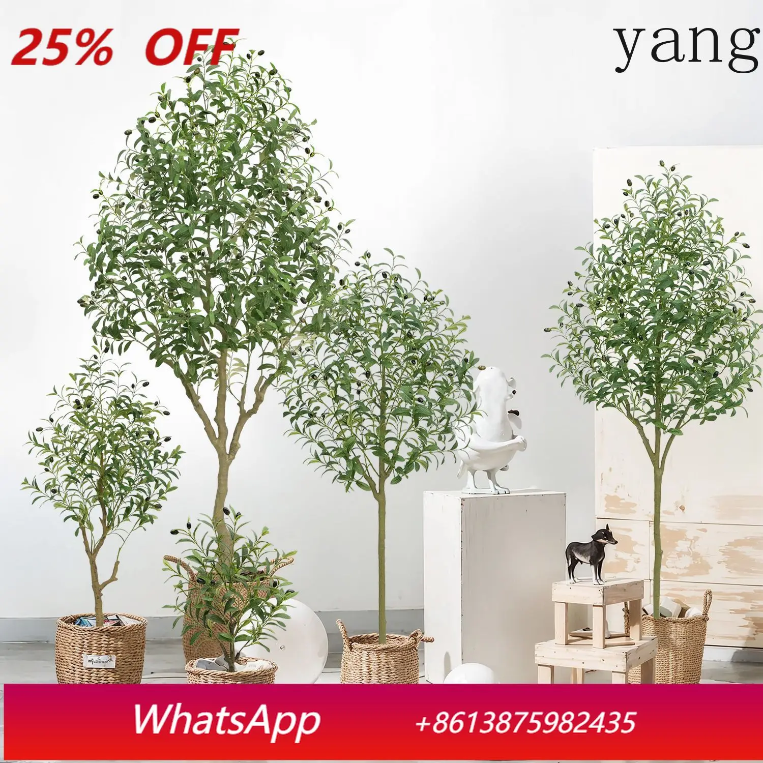 

Artificial plant wholesale fake tree potted artificial olive tree indoor large green plant floor ornaments, decoration