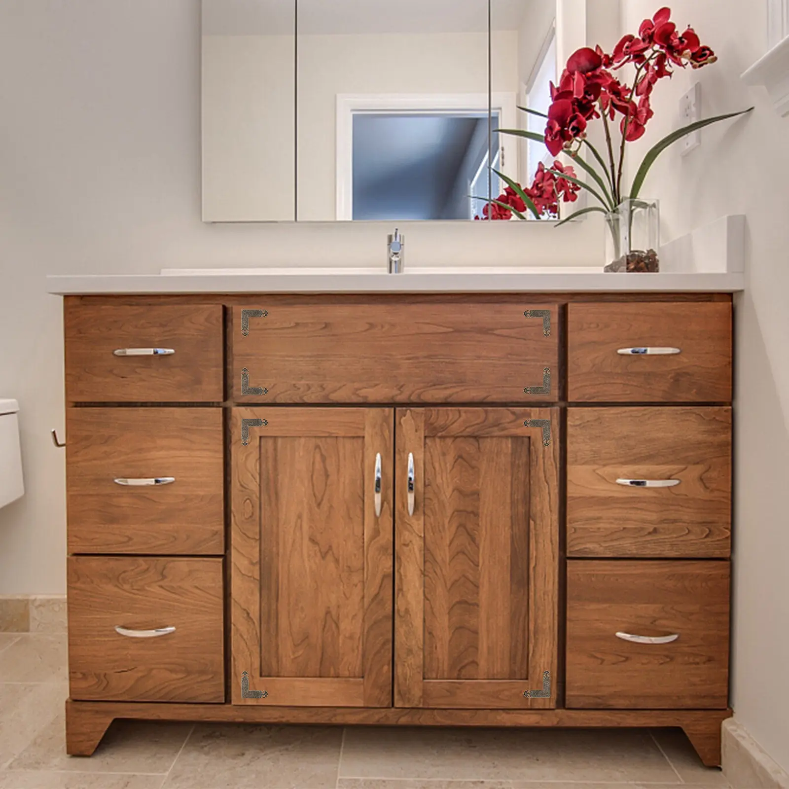 

2 шт. латунные L-образные уголки-протекторы для мебели, шкафов, столов, декоративные, усиленные