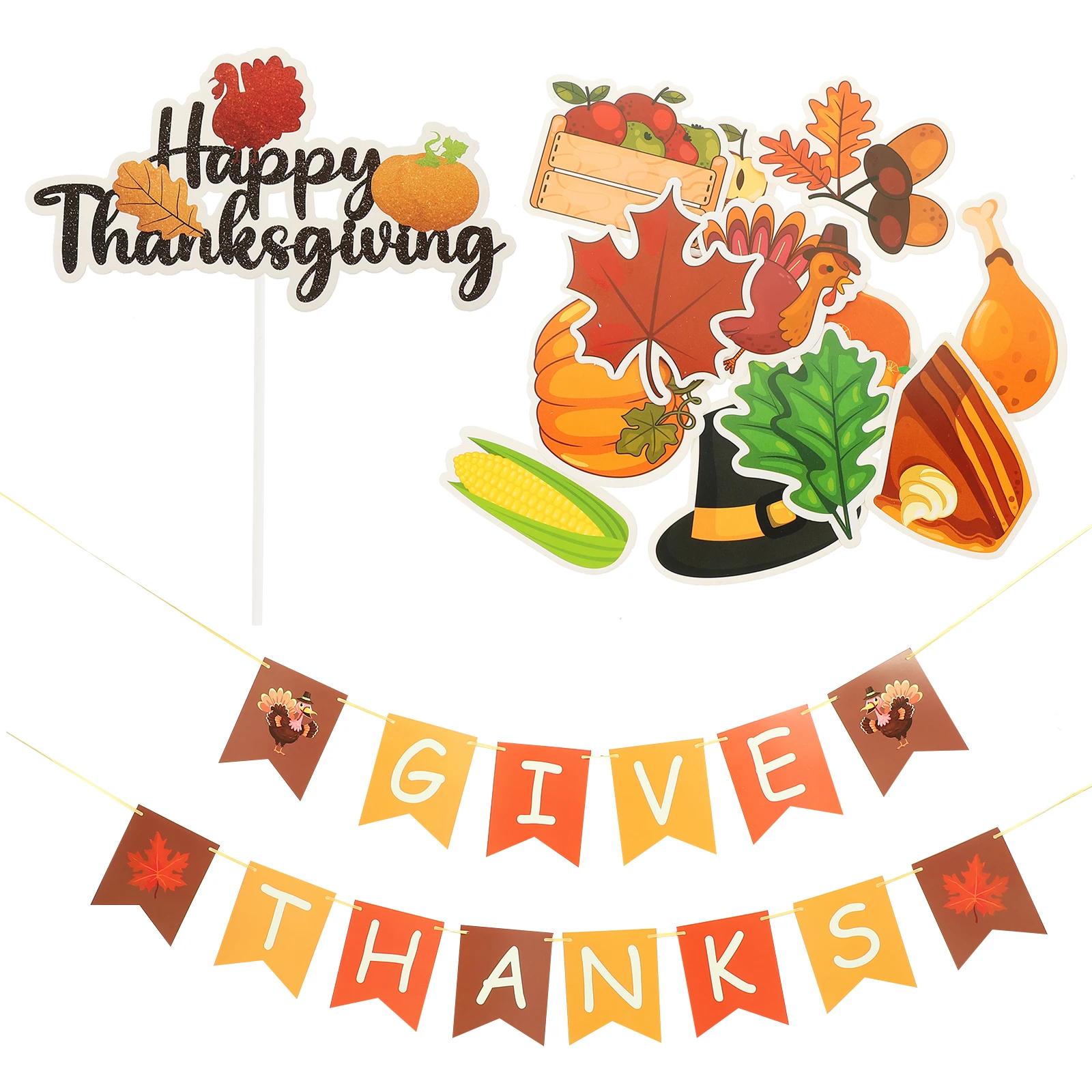 

Delicate Cake Decor Decoration Cartoon Thanksgiving Dessert Decorations Lovely Picks