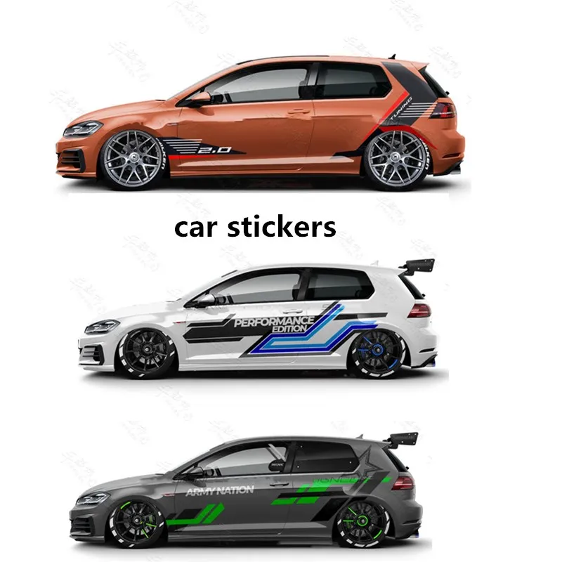 

New custom car stickers vinyl car decals FOR Volkswagen Golf 6 7 8 body sport trim car foil accessories