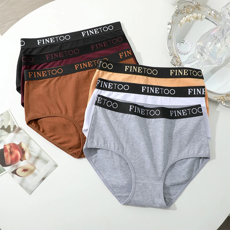 FINETOO 5 قطعة/المجموعة/المجموعة المرأة القطن منتصف الخصر ملخصات سلس حجم كبير سراويل تنفس تمتد الملابس الداخلية الإناث لينة الملابس الداخلية