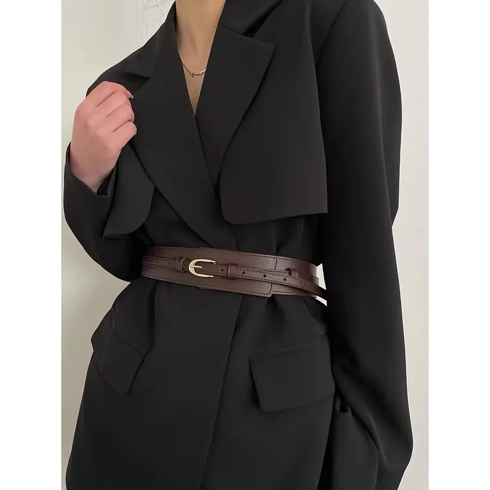 ختم الخصر النسائي الراقية الجديدة لفستان الموضة حزام بسيط أسود