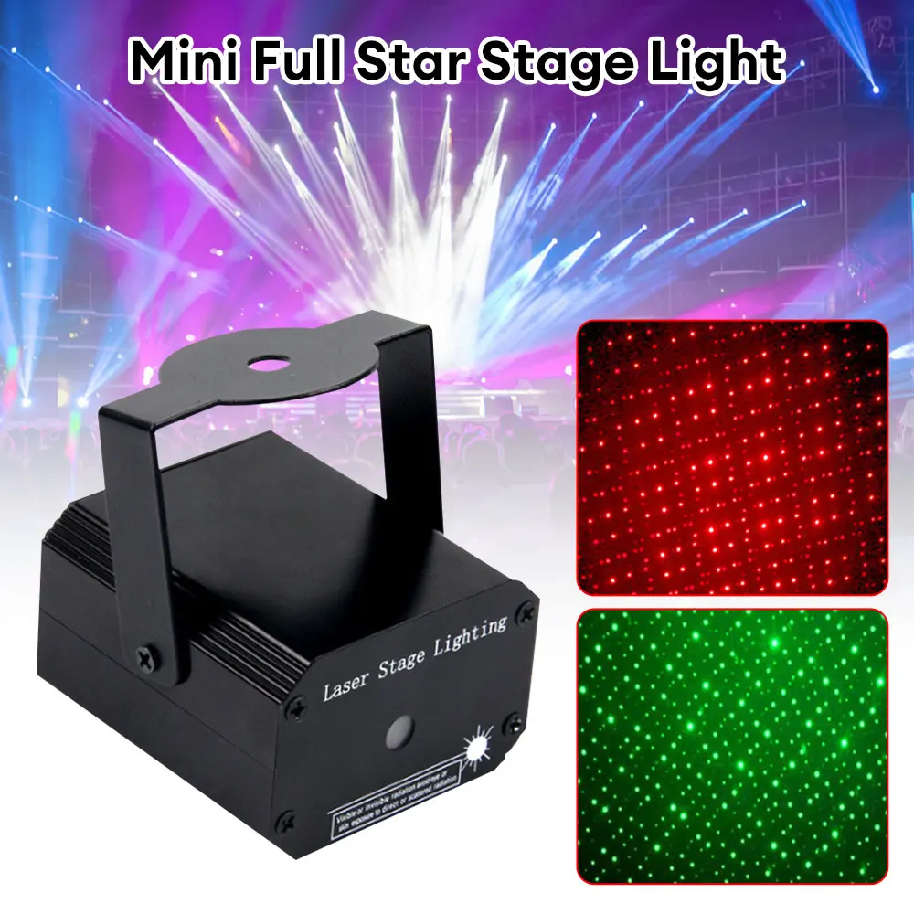 Sound Control LED Stage Light DJ Disco Light Projector Laser Lights Sound Activated Flash For Christmas Party Wedding Portable