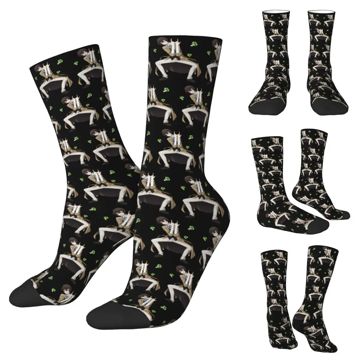 Bungou Stray Dogs Wan Anime Men Women Round neck Socks Outdoor Novelty Spring Summer Autumn Winter Stockings Gift