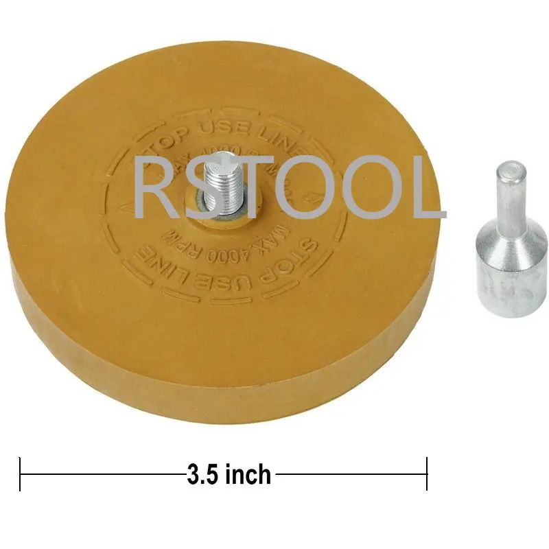 Ruota in gomma per auto da 3.5 pollici per adesivo adesivo gessato decalcomania rimozione grafica ruota di rimozione adesivo con Pad e adattatore