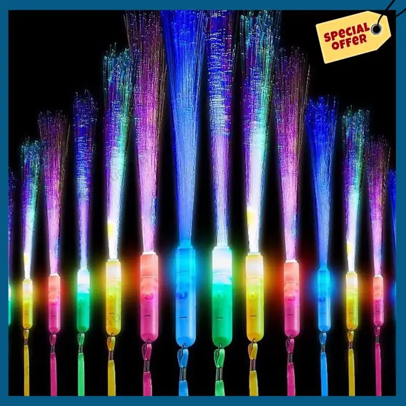 

-A15I 24 Piece Glow Fiber Wands Sticks LED Light Wand Fiber Optic Wands Flashing Sticks For Party Wedding Halloween Christmas