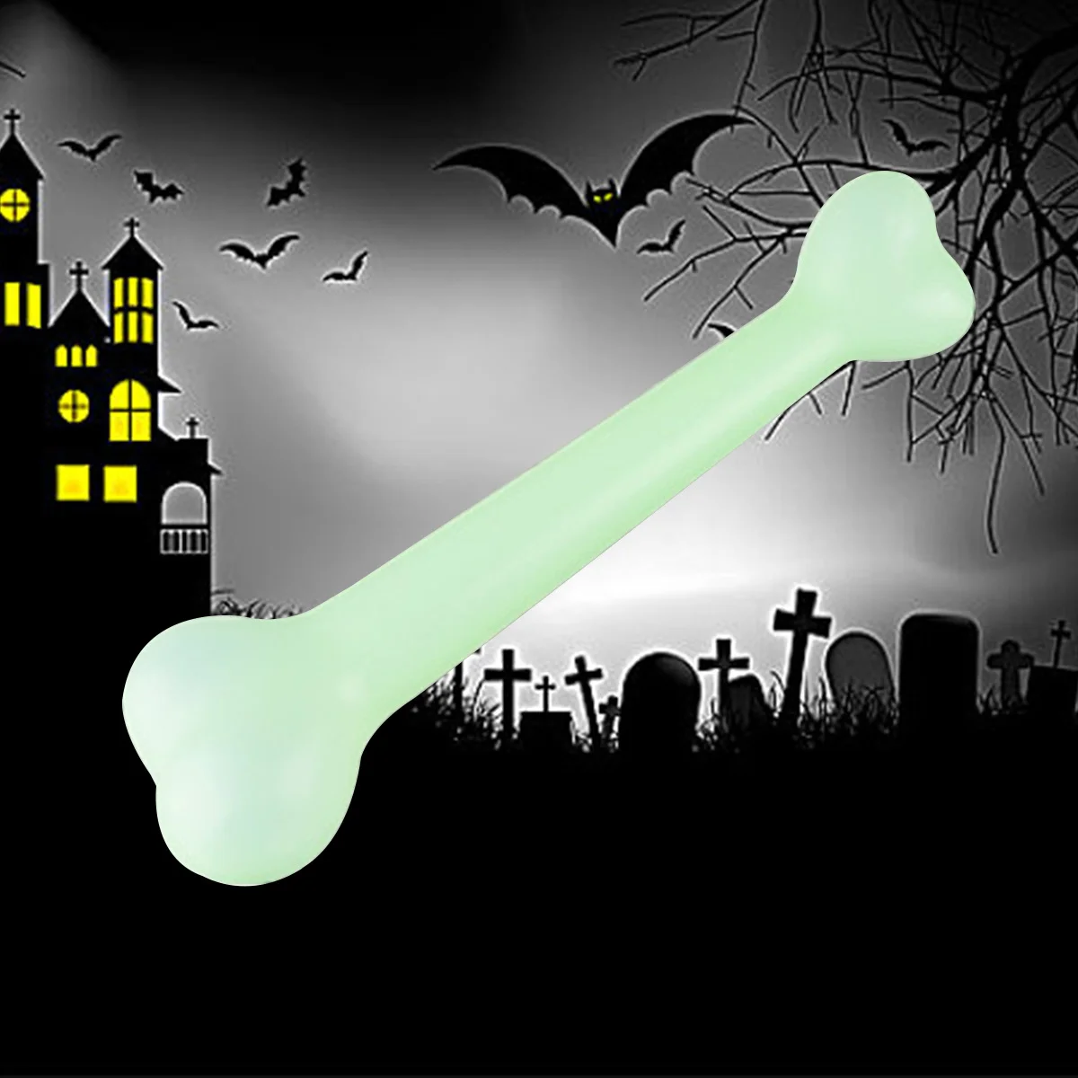 Glowing Fake Bones Light Green Halloween Props Plastic Bone Accessories Party Decor Dog Skeletons Novelty