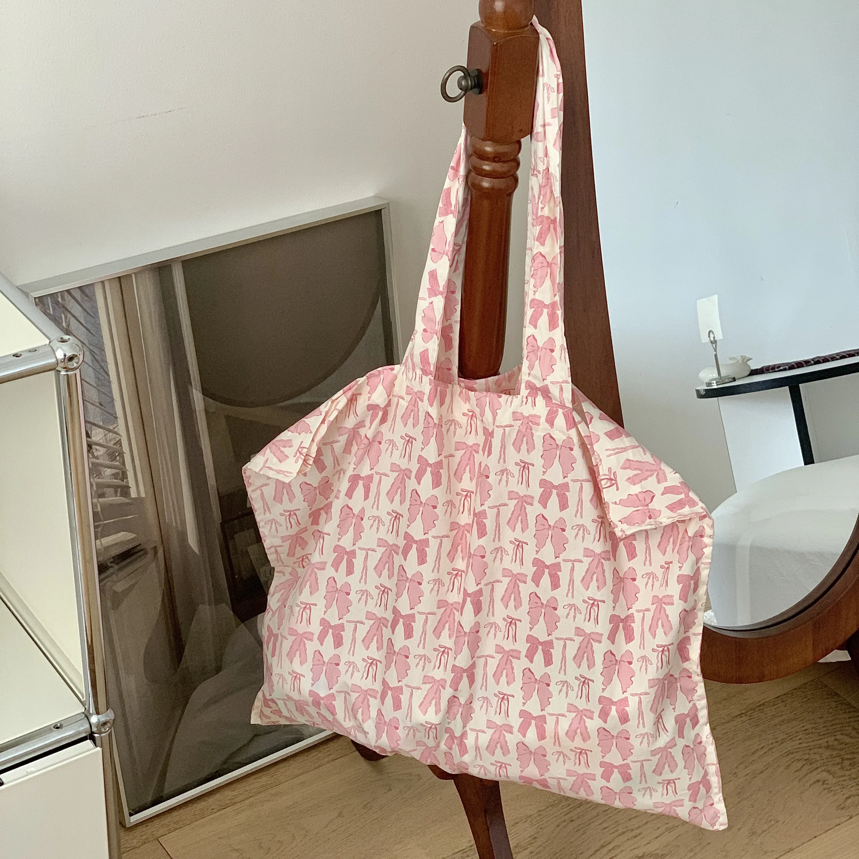 original-haruharu-large-capacity-shopping-bag-single-shoulder-bag-handbag-fabric-knot-eco-friendly-canvas-bag