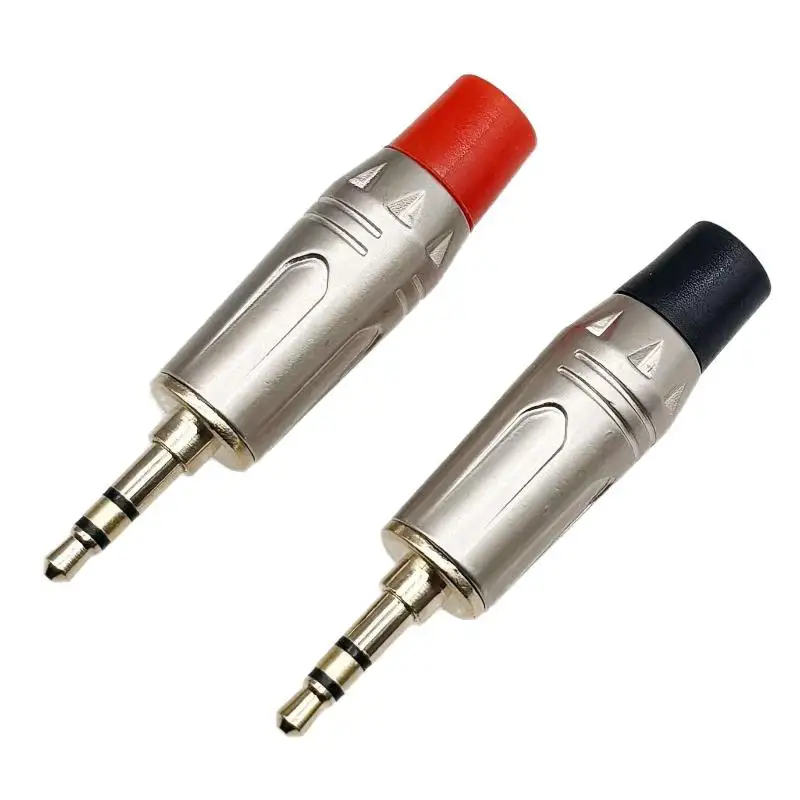 1Pcs DIY Wiring Plug Connector High End Gold-Plated 3.5mm Headphone Jack Three Core Stereo Dual Channel Computer Audio Connector