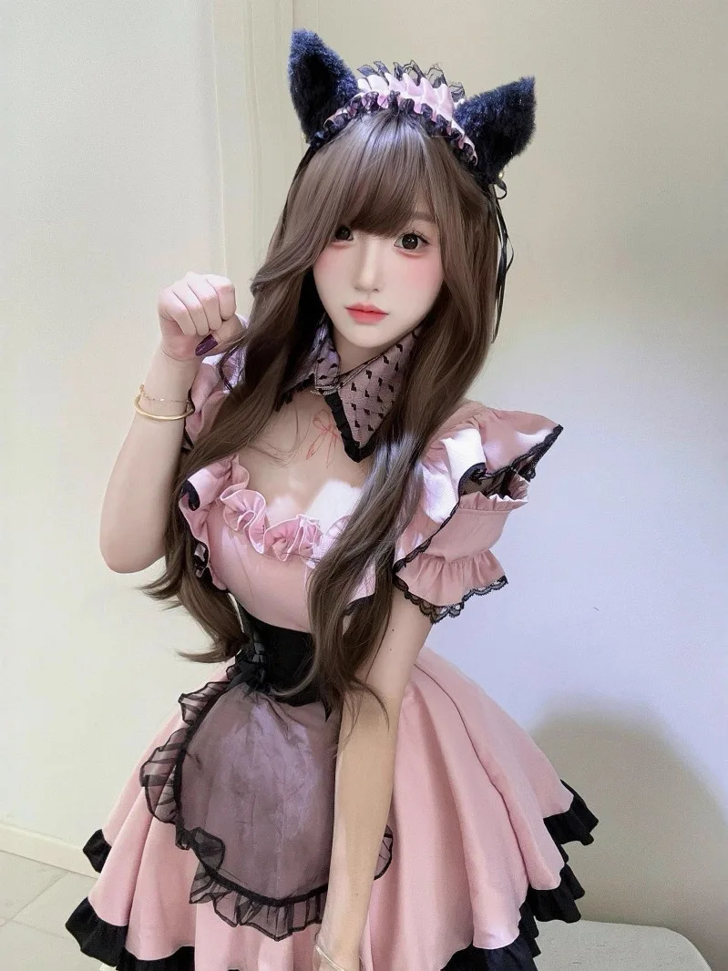 

Cute Sweet Lace Maid orm Set New Sle Japanese Sle Lolita Dr Trendy Clothes Fem Servant Costume Outfit 2026