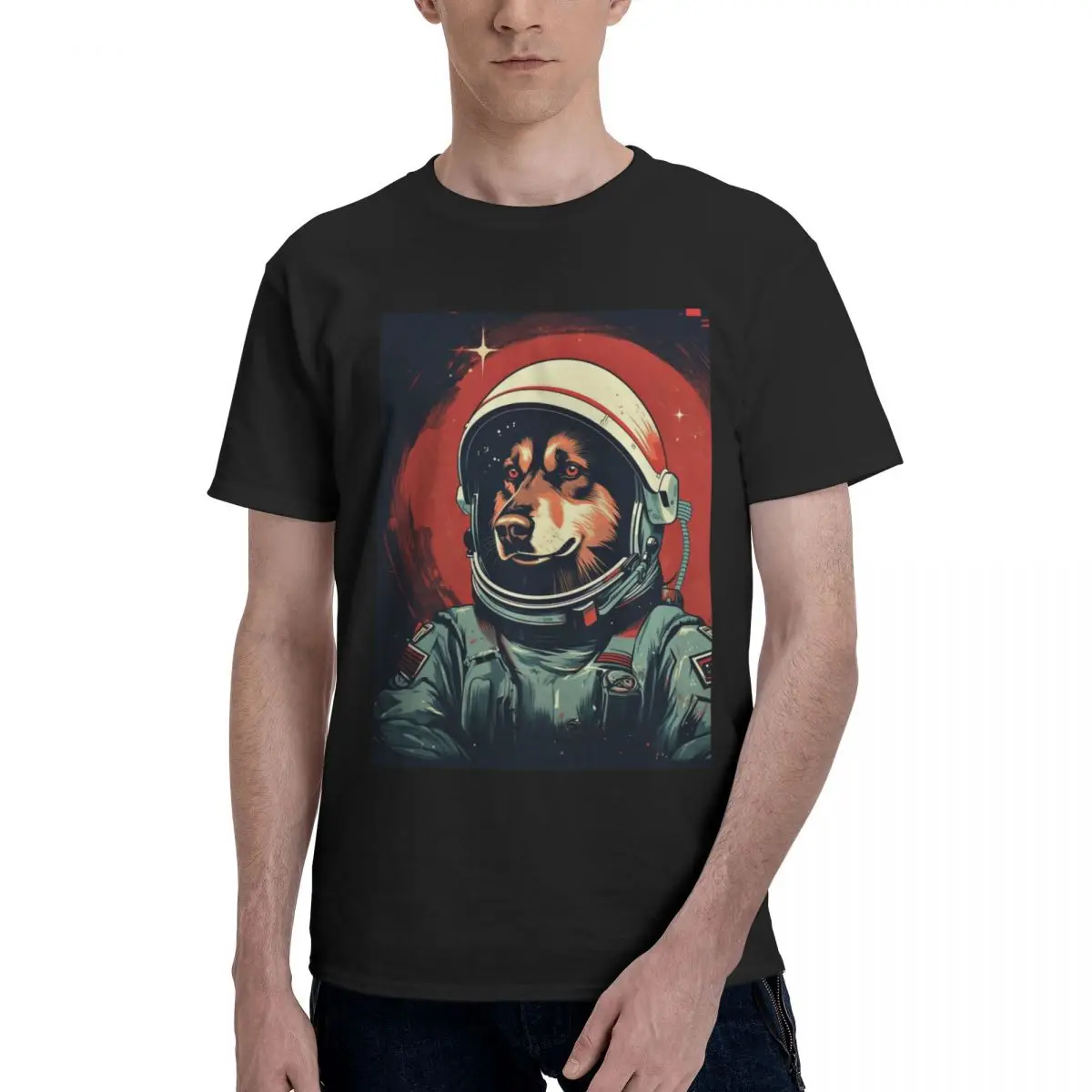 Men's CCCP Dog Spacesuit Laika T Shirt Soviet Union Dog Pure Cotton Tops Leisure Short Sleeve O Neck Tee Shirt Printed T-Shirts