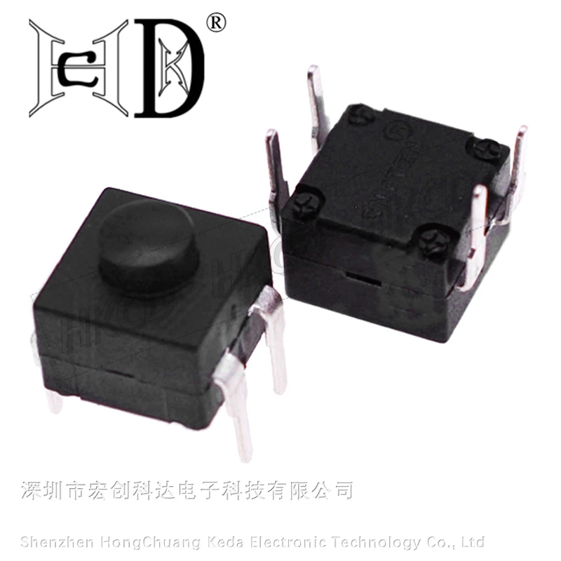 5PCS 4 Pin Vertical DIP Self-Locking Push Button Switch 8008-224C 8008-214C Latching On Off for Flashlight Lamp Small Devices