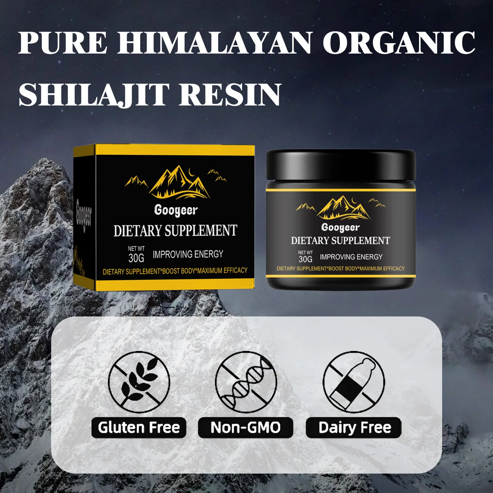 

Original Shilajit Resin Himalaya Hormone Balance 85+ Trace Minerals Fulvic Acid
