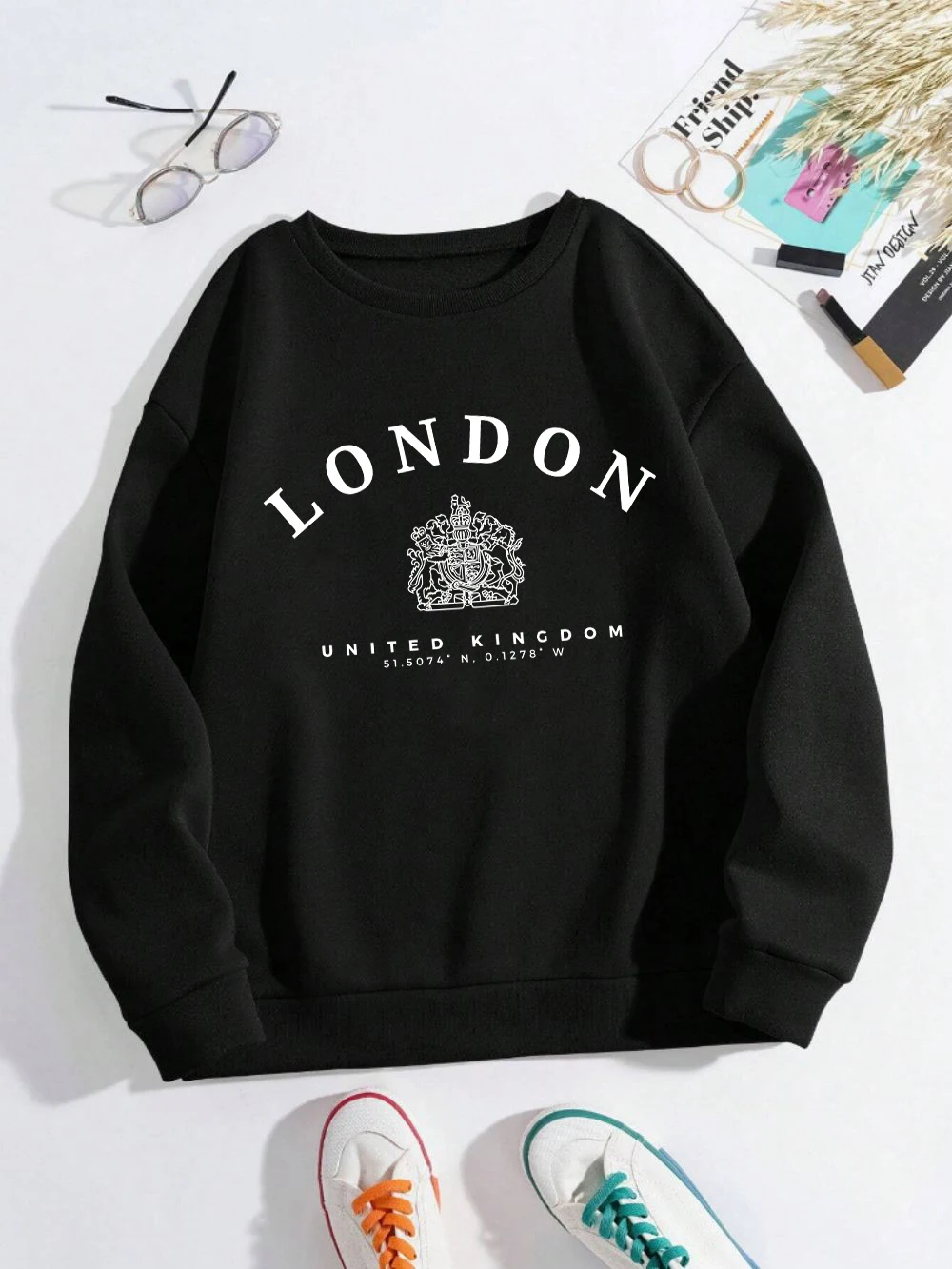 Londres Reino Unido insignia real impreso mujeres jerseys suave Hip Hop sudaderas Casual mujer ropa otoño sudadera ropa deportiva