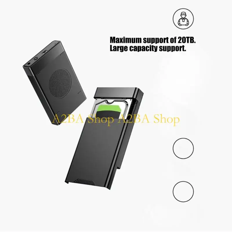 A2BA External 3.5Inch SATA3.0 Hard Drive Case USB 3.1 Type C Interfaces For High Speed