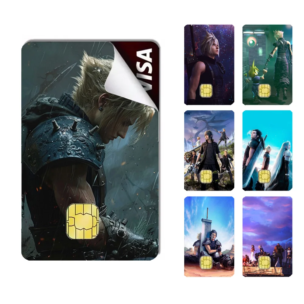 Final f-fantasy adesivos dos desenhos animados cartão de crédito visto adesivos de débito cartão de carga bancária ônibus metro adesivo à prova dwaterproof água decalque decoração