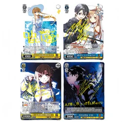 WS Cards ACG Sword Art Online Kirito Asuna Golden Sign Self Made Anime Game Characters Collection DIY Toy Gift Color Flash Cards