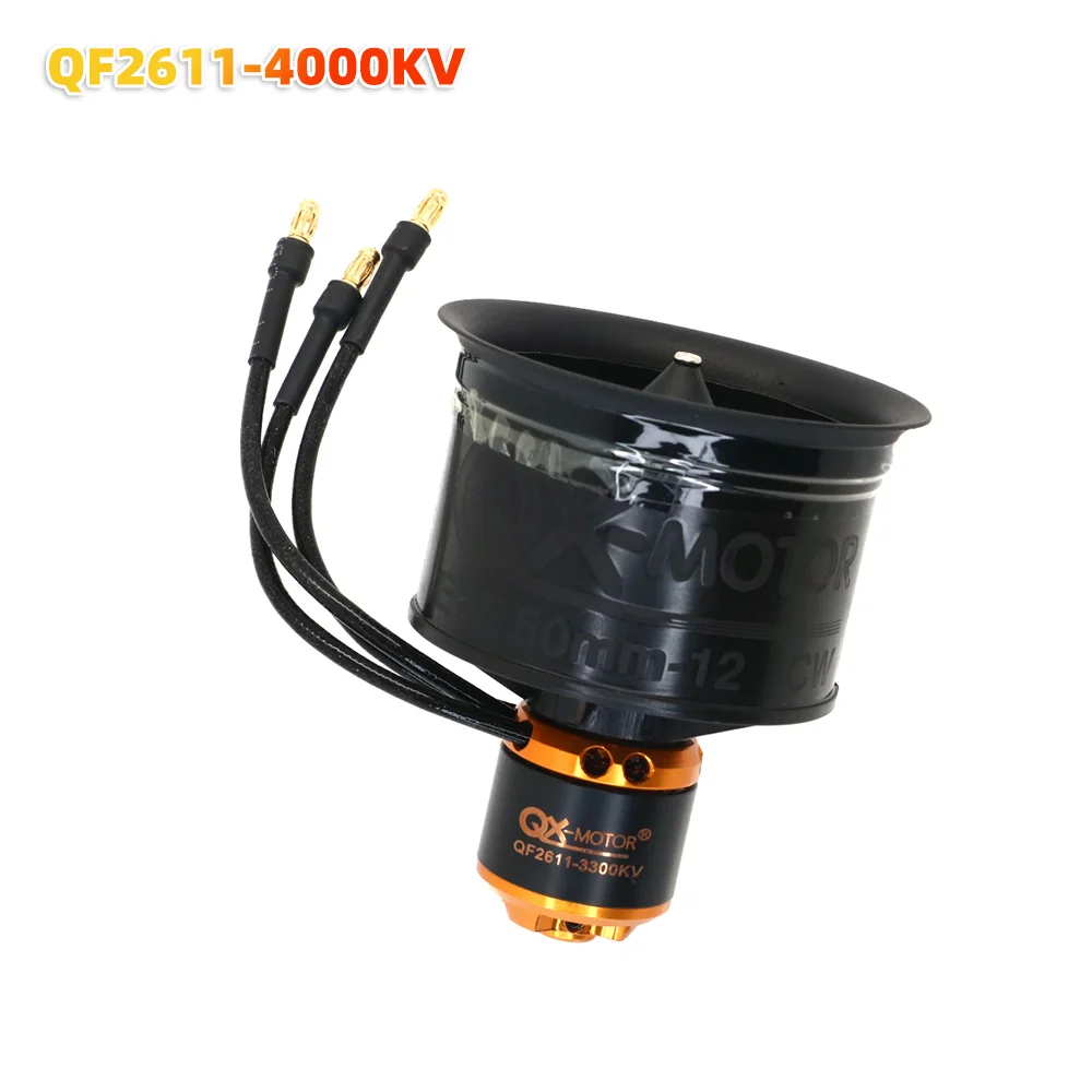 QX-MOTOR 50mm EDF QF2611 QF2611PRO 12blades Kanaalventilator met 3300KV/4000KV/4600KV/5000KV Borstelloze Motor Voor Rc Jet Vliegtuigen