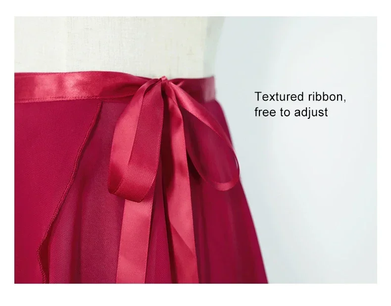 Chiffon Ballett Tutu Tanz Rock Tanz Skate Wrap Schal Gymnastik Ballerina Lyrical Lange Ballett Rock Frauen Ballett Tanz Kleid – Detail 6