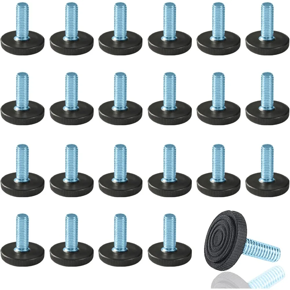 

24 PCS M6 Thread Adjustable Furniture Levelers Screw in Threaded, Adjustable Levelers Feet Screw On Furniture Glide Leve
