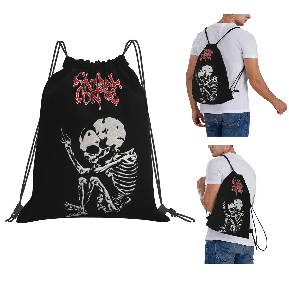 Cannibal Corpse Heavy Metal Band Horror Backpacks Multi-function Drawstring Bags Shoes Bag Book Bags for Man Woman Students