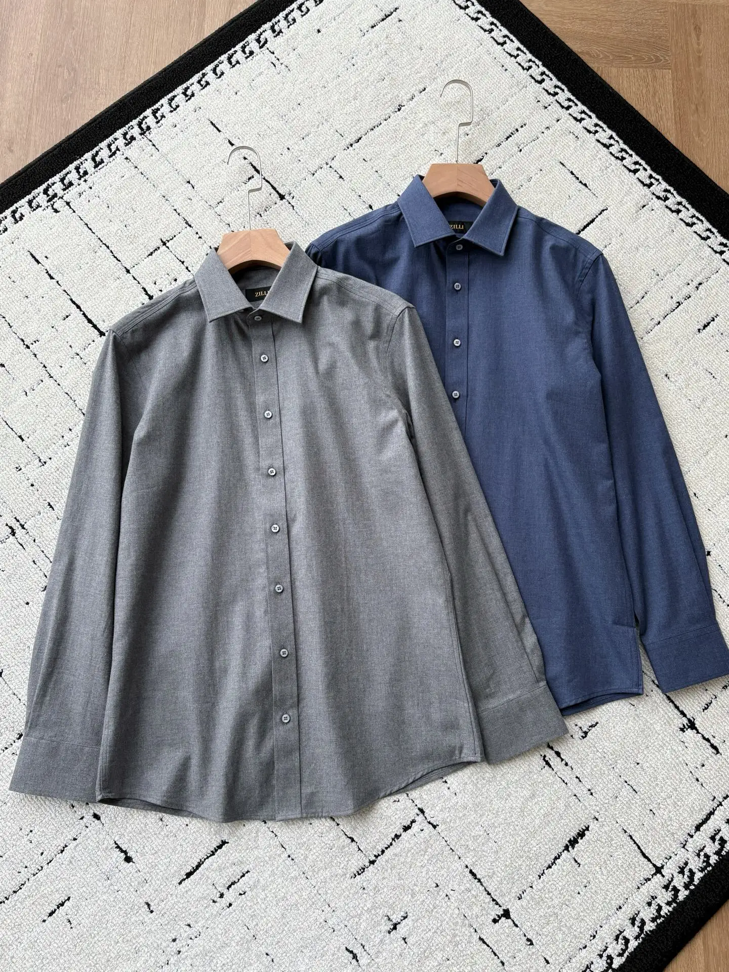 

BLIYOSS в студенческом стиле с длинными рукавами для мужчин, повседневная высококачественная полосатая ткань с короткими рукавами, простота «Старые деньги», расширенная ткань, размер 39-43