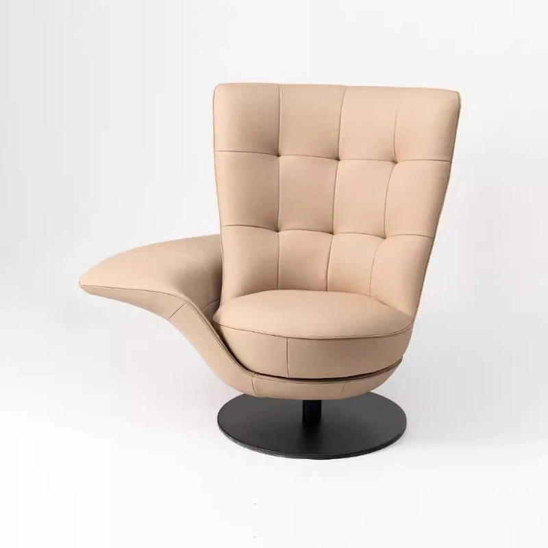 Italian modern fiberglass creative armrest rotating leisure chair villa sample room hotel reception chair