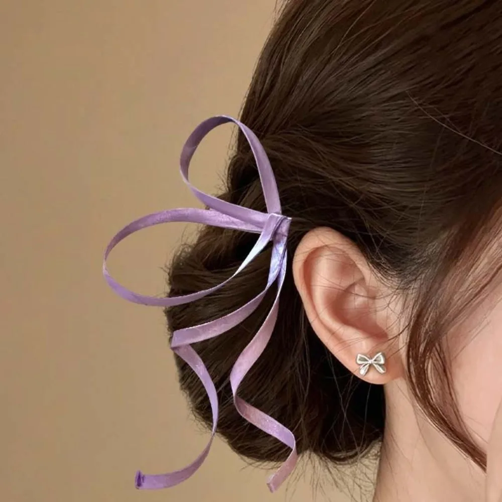 1 Pair 3D Satin Ribbon Bow Barrettes Silky Flowing Chinese Bow Hairpins Exquisite Secure Side Hair Clip Wedding
