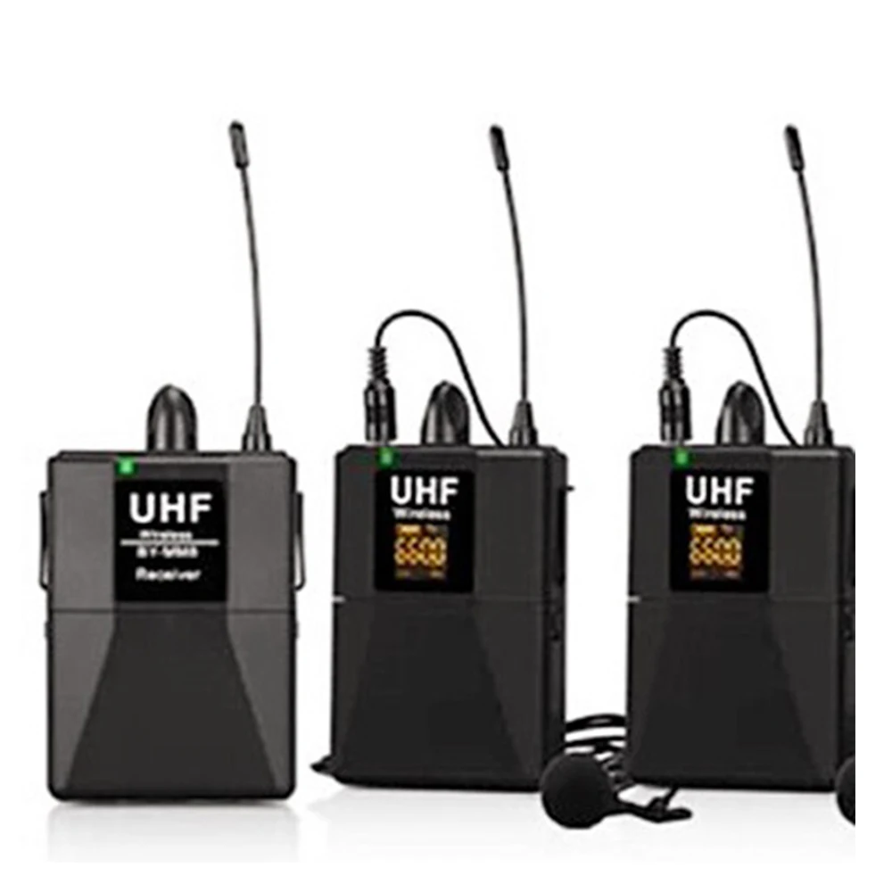 

UHF Dual Channel Wireless Lavalier Microphone Lapel Mic for SLR 65M Range DSLR Camera Interview -Dual Channel