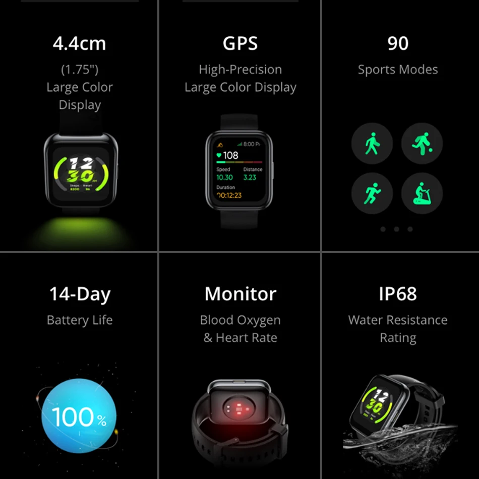 Global Version realme Watch 2 Pro Smart Watch 1.75\'\' Blood Oxygen Monitor Hear Rate Smartwatch GPS 14Day Battery Life IP68 Watch