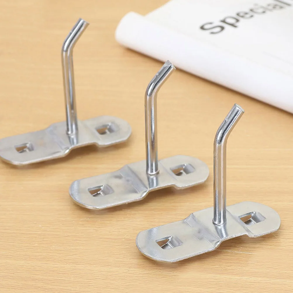 

10Pcs Tool Hooks Metal Heavy-Duty Display Rack Iron Shop Shelf Hooks Square Hole Plate Kitchen Utensil Hangers 20Cm Silver