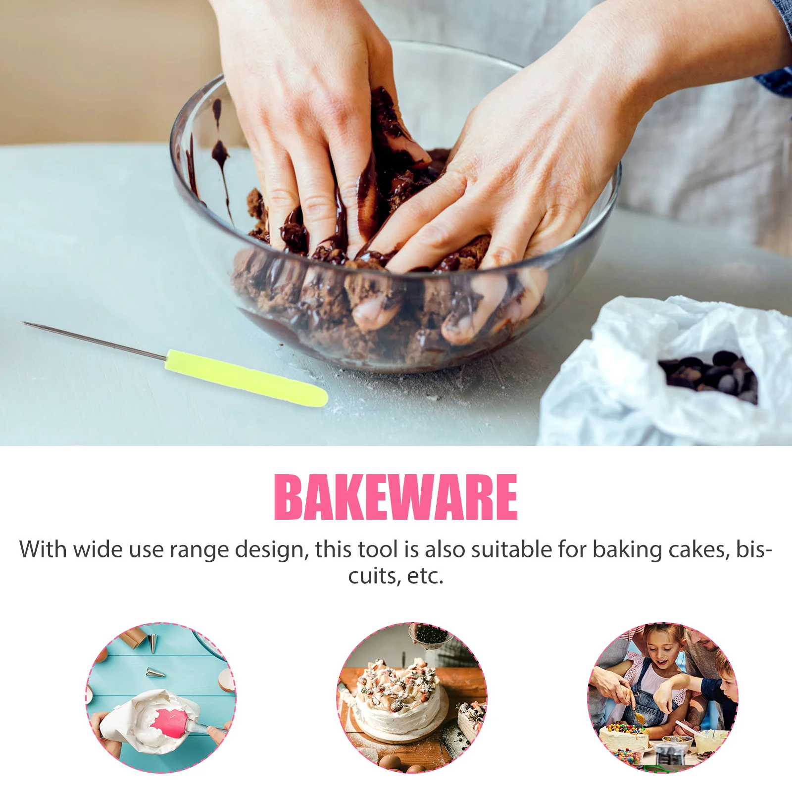 

12pcs Baking Scribe Tool Plastic Stainless Steel Cake Stir Needle For Cake Diy Making Sugar Cookie Decorating Supplies Kitchen