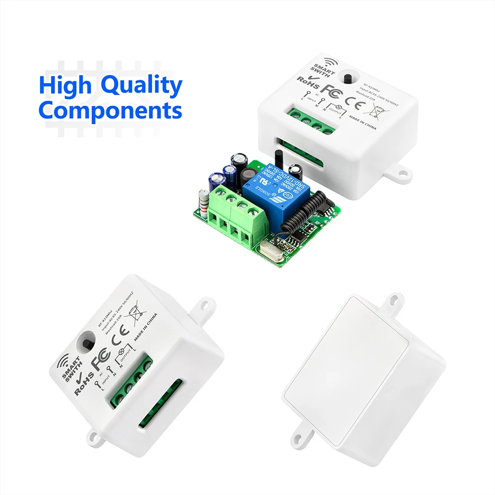 433 Mhz Wireless Remote Control Switch AC110V 220V Remote Switch 1CH Relay Module Receiver For Led Light Bulb DIY