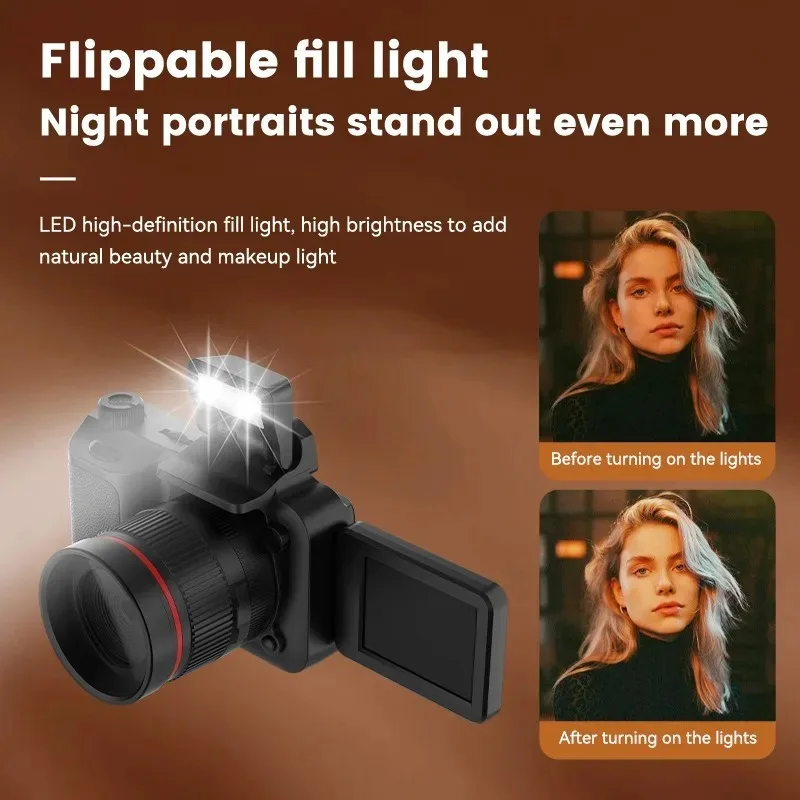 Portable HD Digital Camera with Flip Screen and Built-In Flash – Great for School, Travel, and Student Use