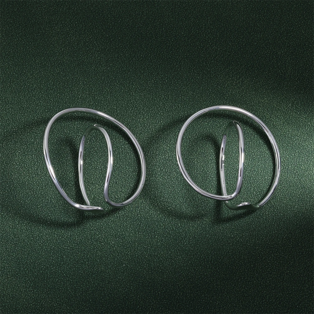 ZAKOL Neue Trend Einfache Geometrische Verzerrung Unregelmäßige Kurve Clip Ohrringe für Frauen Mädchen Keine Durchbohrten Ohrringe Schmuck Geschenk – Detail 3