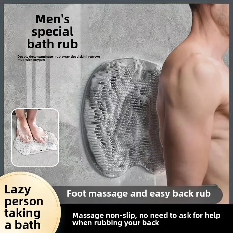 Foot Scrubber Mat for Shower Non-Slip Suction Cup Foot Massager Exfoliating Dead Skin Remover Bathroom Back Scrubber Towel Pad