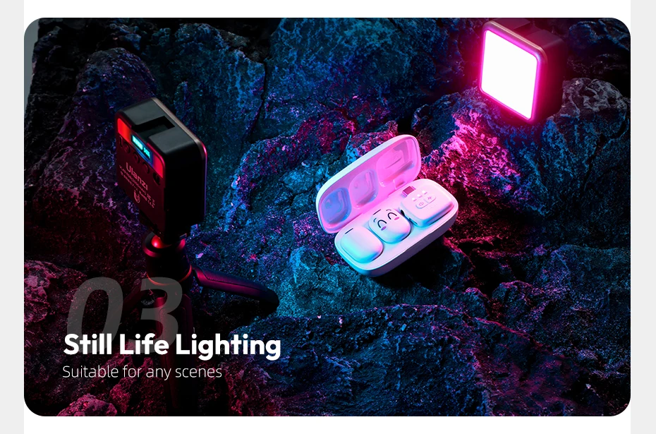 Ulanzi VL49 Vollfarb-RGB-LED-Videoleuchte 2500K-9000K 800LUX Magnetische Mini-Füllung 3 Kaltschuh 2000 mAh Typ-C-Kameralicht – Detail 4