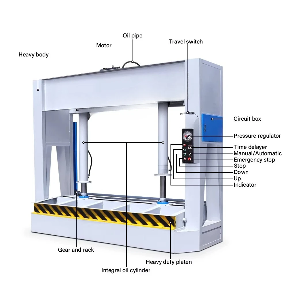 Woodworking Hydraulic Wood Door Cold Press Machine 50 Tons With Strong Structure