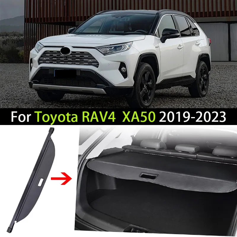 Car Trunk Cargo Cover For Toyota RAV4 RAV 4 XA50 2019-2023 Luggage Tray Storage Security Shield Curtain Partition Mat Accessorie