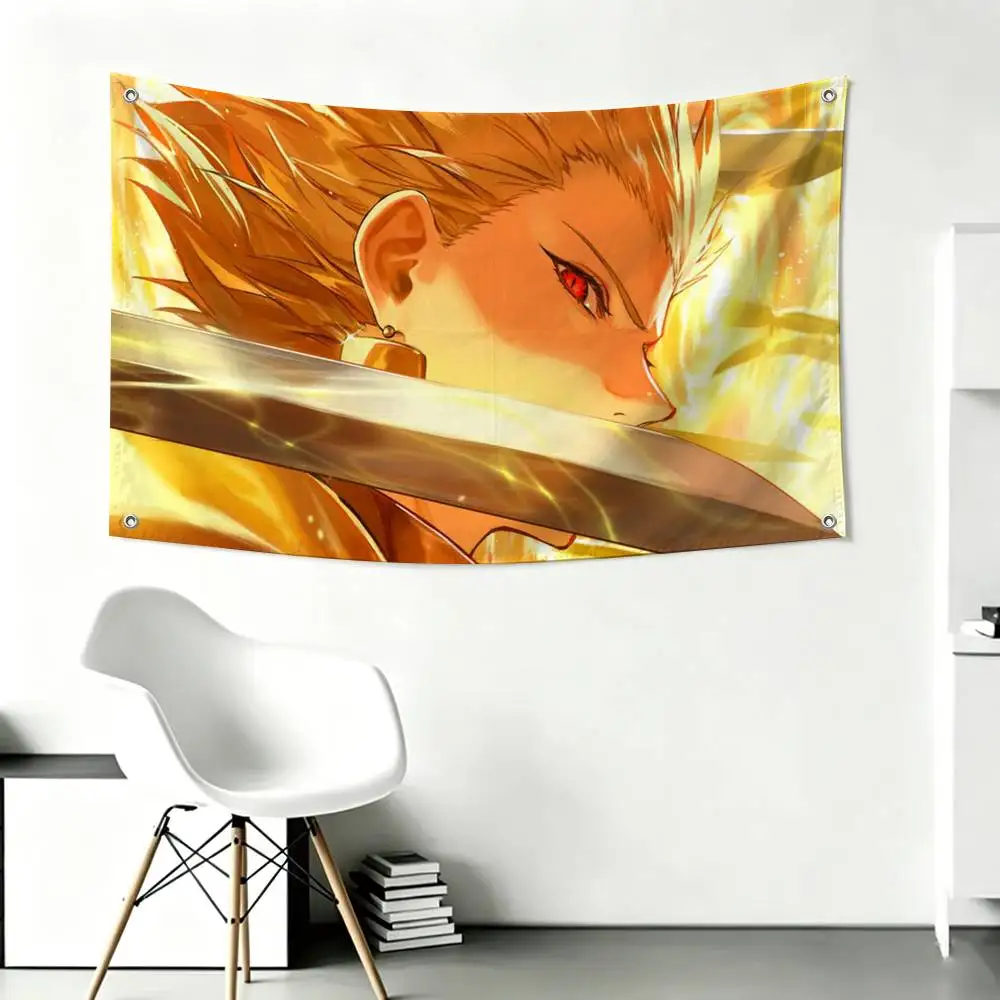 Fate GO Game Anime Gilgamesh Flags Wall Hanging Tapestry Outdoor Garage Room Decorative flag Background Blanket