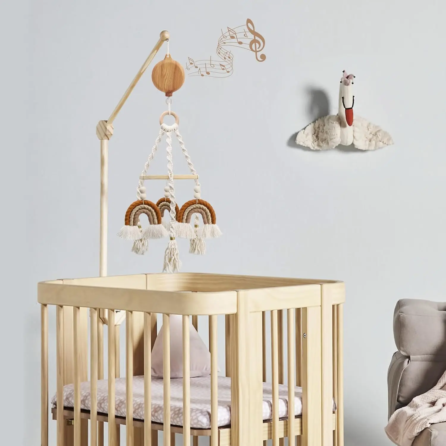 Baby Rammelaar Speelgoed 0-12 Maanden Wit Roterend Mobiel op Het Bed Pasgeboren Muziekdoos Bed Bel Speelgoed Houder Beugel baby Speelgoed voor Jongen Meisje