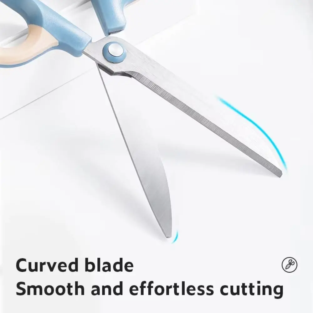 Stainless Steel Stationery Scissors Double Color Hitting Color Household Scissors 18cm Large Loop Handle Paper Scissors