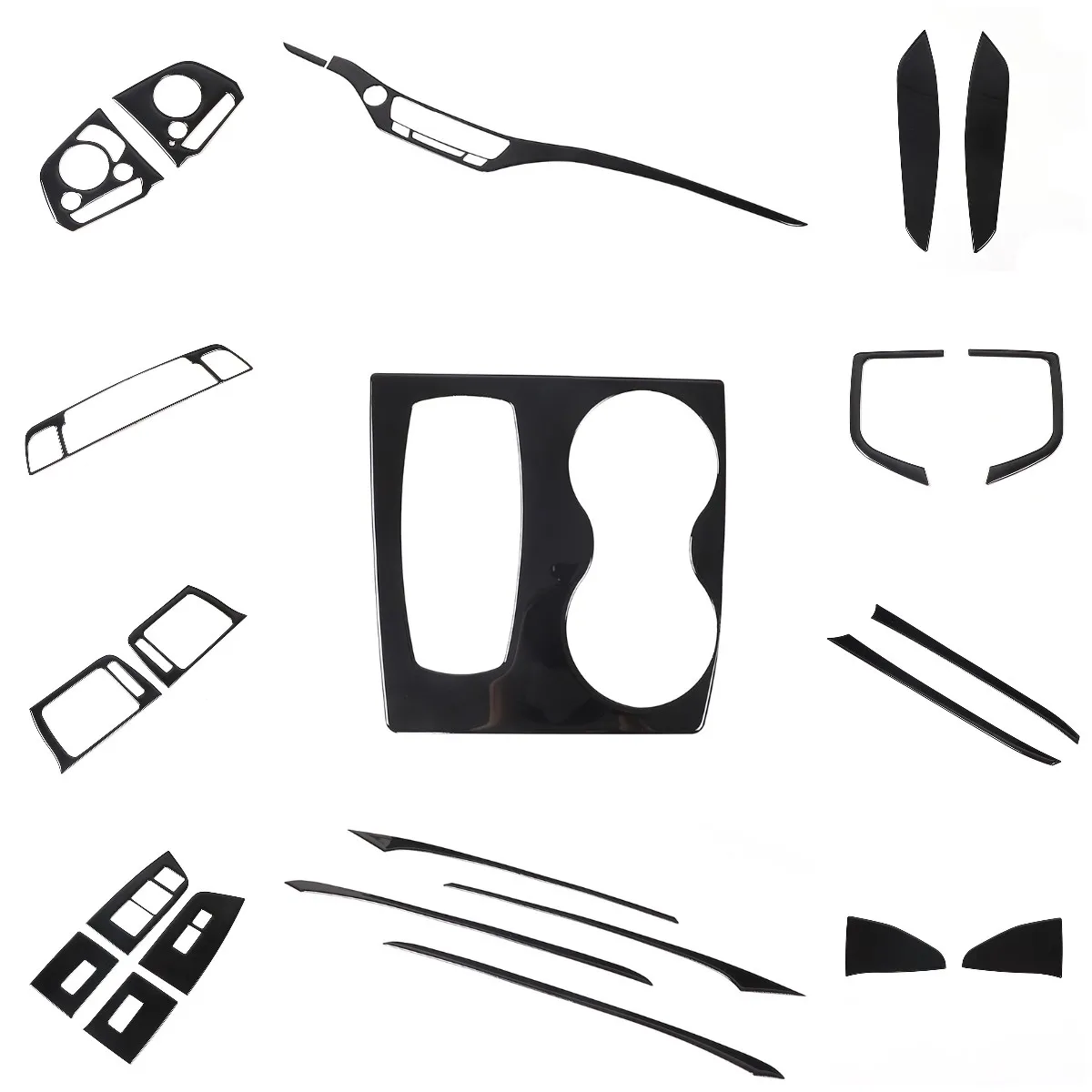 For Honda Pilot Ridgeline Passport 2016-2022 PVC Black Car Center Console Decorative Panel Trim Sticker Sticker Car Accessories