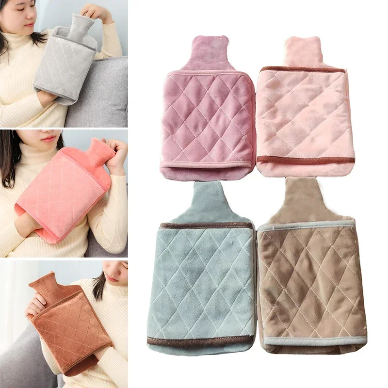 Large 2L Hot Water Bag Bottle Cover Thick Hot Water Bottle Winter Bag Hand Feet Warmer Bottle Accessies no bag