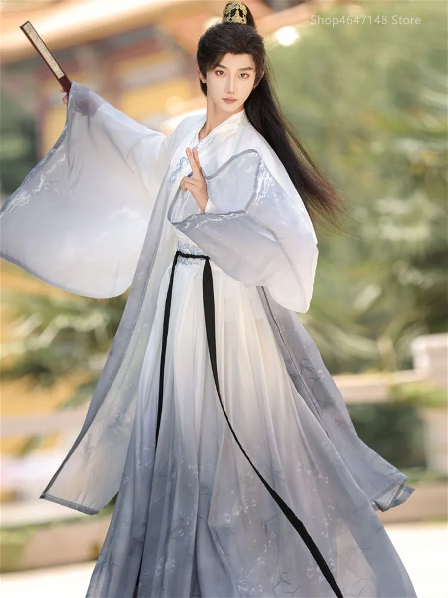 

Large Size Traditional Hanfu Dress Man Han Dynasty Costume Couple Chinese Ancient Swordsman Embroidery Clothing Male Kimono
